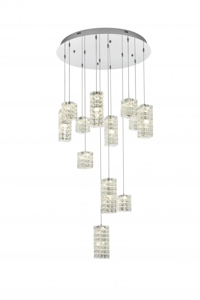 Aston Hang D28"H9.5" LED  L12 52W DIM 3CCT Chrome