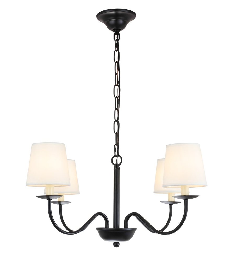 Eclipse 4 light Black and White shade chandelier