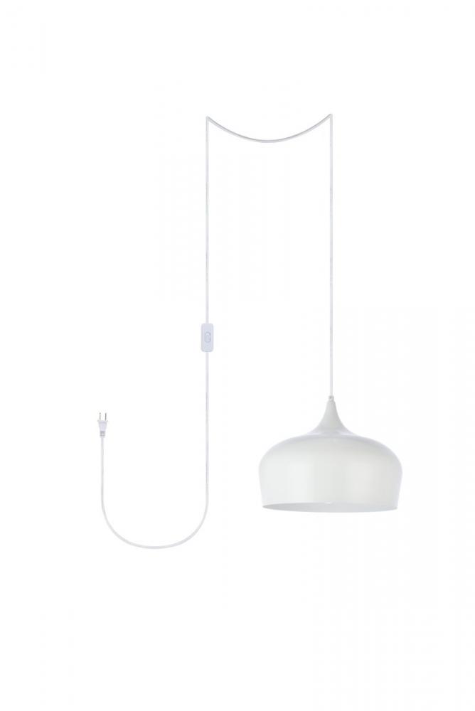 Nora 1 Light White Plug-in Pendant