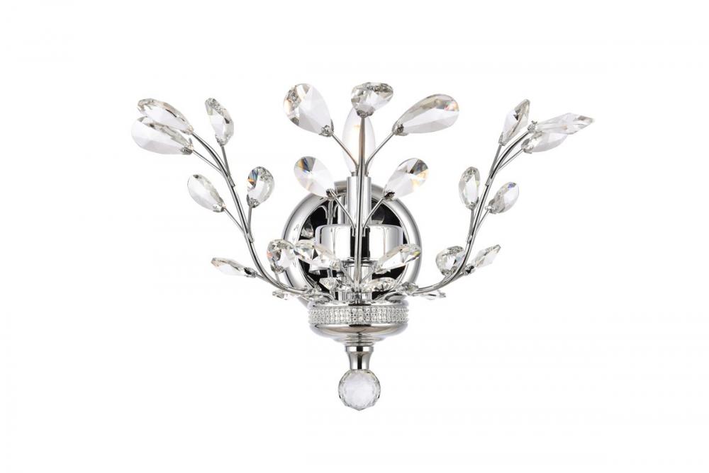Orchid 1 light Chrome Wall Sconce Clear Royal Cut Crystal