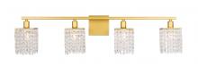 Elegant LD7012BR - Phineas 4 Light Brass and Clear Crystals Wall Sconce