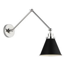 Visual Comfort & Co. Studio Collection CW1151MBKPN - Wellfleet Double Arm Cone Task Sconce