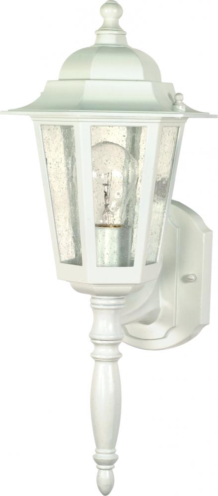 Cornerstone - 1 Light 18"Wall Lantern with Clear Seeded Glass - White Finish
