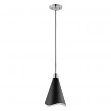 Nuvo 60/7478 - Tango; 1 Light; Large Pendant; Matte Black with Polished Nickel