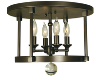 Framburg 1102 PN - 4-Light Polished Nickel Compass Flush / Semi-Flush Mount