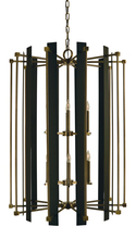 Framburg 4806 SP/PN - 12-Light Satin Pewter/Polished Nickel Louvre Chandelier