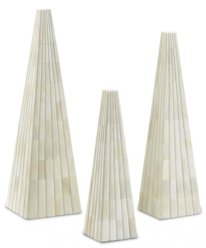 Ossian White Obelisk Set of 3