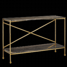 Currey 4000-0173 - Flying Marble Gold Console Table